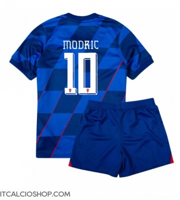 Croazia Luka Modric #10 Seconda Maglia Bambino Europei 2024 Manica Corta (+ Pantaloni corti)